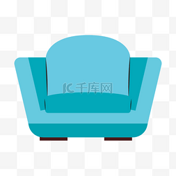 沙发蓝色单人家具