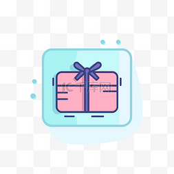 白色和粉色的礼品盒图标 向量