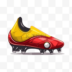 足球鞋剪贴画足球鞋黄色黄色和红