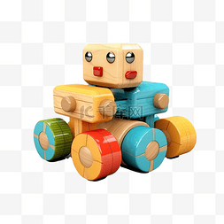 3d 插图木制玩具