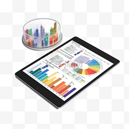 数据与分析图片_3D 财务报告图表数据分析和网络开