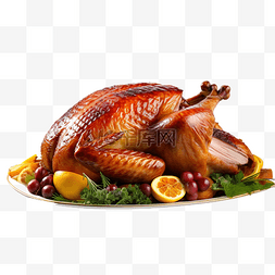 为圣诞晚餐准备的美味火鸡的特写