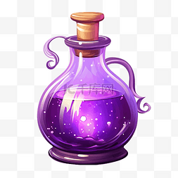 app客服界面图片_瓶子里的紫色药水插画gui元素