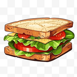 三明治快餐卡通