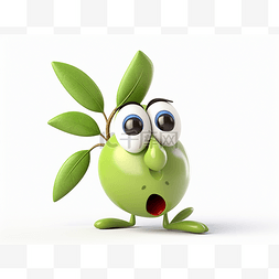 绿橄榄动画人物 3d 图库照片