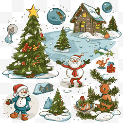 圣诞树素材图图片_季節的問候 向量