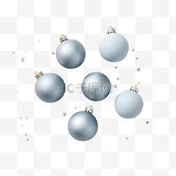 2020图片_柔和的灰色圣诞经典蓝色球