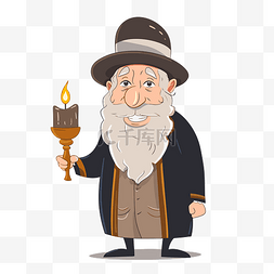 犹太商人图片_犹太剪贴画卡通 卡通犹太老人戴