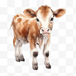 奶牛花奶牛奶牛图片_水彩可爱的牛