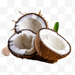 坚果植物图片_夏季流行饮用的减半椰子水果