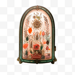 复古抽象花瓶图片_波西米亚风彩色美学玻璃柜，复古