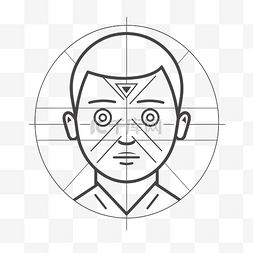 icon男生图片_眼睛指向圆圈的人的线条图标 向