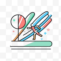 滑冰轮廓图片_滑冰运动员的线性和扁线设计 向