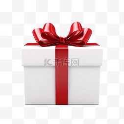礼物礼物盒丝带图片_有红色蝴蝶结的被打开的白色礼物