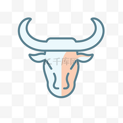 公牛字符图标图标矢量轮廓的公牛