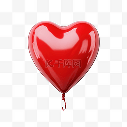 手绘心形气球图片_一个红色的心形气球