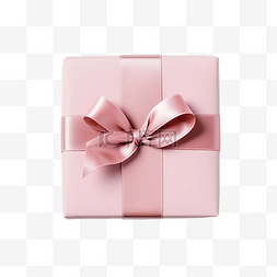 用粉红色丝带包裹的小礼物的特写