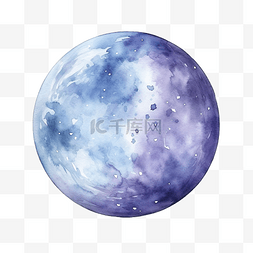 月亮宇宙图片_月亮月亮水彩行星