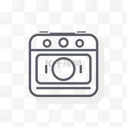 电器背景素材图片_线条设计中的烤箱图标 向量