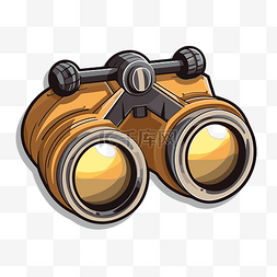 金木水火土字体图片_带有两个黄色镜片的双筒望远镜的