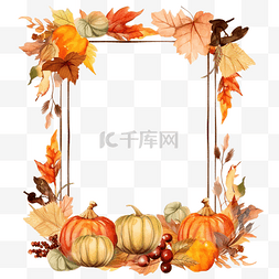 秋季装饰框图片_自然元素感恩节装饰框