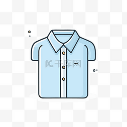 简单的蓝色衬衫显示在灰色背景上