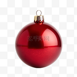 圣诞球红图片_圣诞树上挂着的红色闪亮圣诞球的