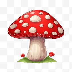 木耳蘑菇图片_可爱的卡通飞木耳蘑菇鹅膏菌