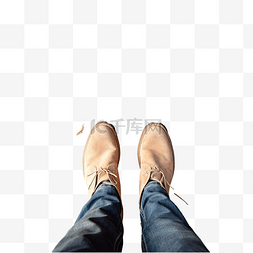 干草农贸市场靴子的顶视图