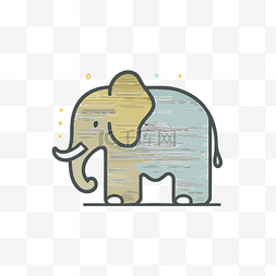可爱俏皮的大象插画 向量