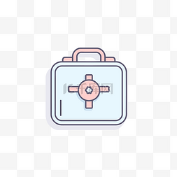 急救箱icon图片_带十字架的医疗袋图标 向量