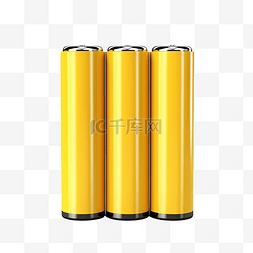 电池可回收图片_aa 尺寸电池黄色隔离空白可充电电