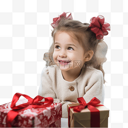 美丽的圣诞装饰图片_美丽的小女孩在为圣诞节装饰的露