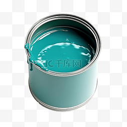 打开罐头，涂有绿松石墙漆