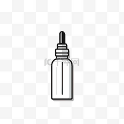 藥物瓶子图片_简约风格的瓶子和滴管插图