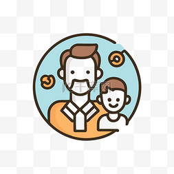 父亲和孩子角色图标 男人和女儿
