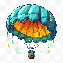 降落伞元素图片_降落伞剪贴画彩色降落伞矢量插画