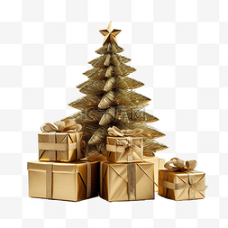 圣诞玩具海报图片_包装中的圣诞树和礼物