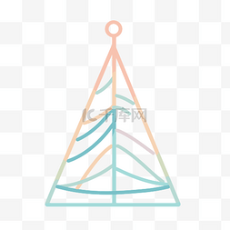 柱线图片_带有彩虹线背景设计的圣诞树图标