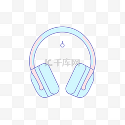 蓝色耳机背景图片_蓝色和粉色背景，带有音频耳机的