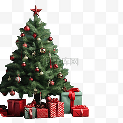 礼品袋实物图片_圣诞组合物，圣诞树和绿色的红色