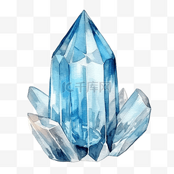 蓝色锆石图片_水晶锆石水彩插图