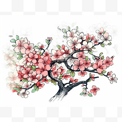 一幅图片_图像显示了一幅樱花图