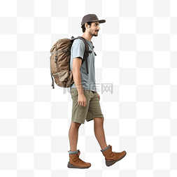 背着手的男人图片_背着背包走路的男人