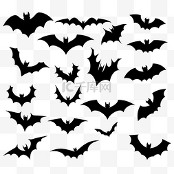 动物的手蝙蝠图片_万圣节的一组蝙蝠剪影