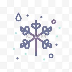 雪花和雨滴的插图 向量