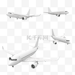 大不同图片_从不同视角对干净的白色商用飞机