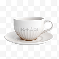 3d 渲染陶瓷咖啡杯隔离透明背景
