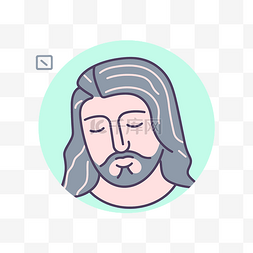 耶稣脸图标说明 向量