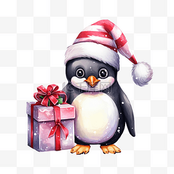ps明信片图片_圣诞快乐贺卡，上面有快乐的企鹅
